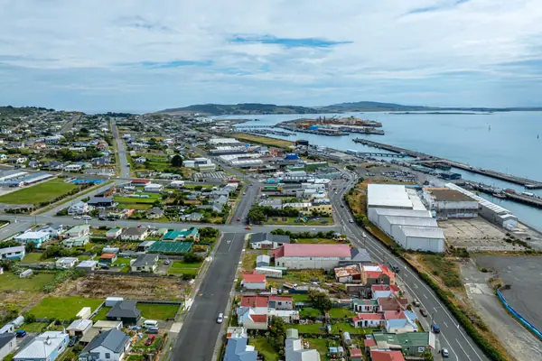 Aerial view of Bluff, New Zealand
